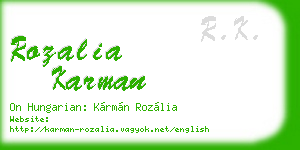 rozalia karman business card