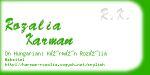 rozalia karman business card